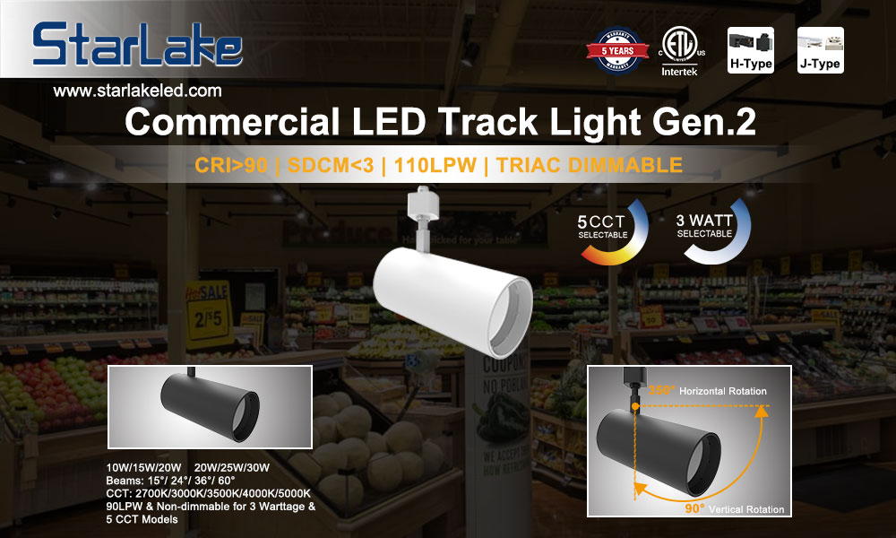 2700K-4000K LED Spot Light Fixtures , 110Lm/w IP20 LED Track Lamp 0